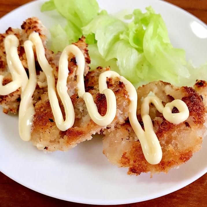 豚切り落とし肉のパン粉焼き～中華味